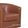 Wholesale Light Brown PU Swivel Arm Chair